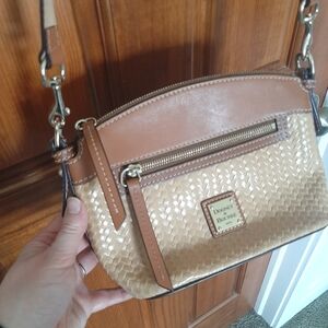 DOONEY & BOURKE Domed Woven Tan and Brown Women's Crossbody Bag